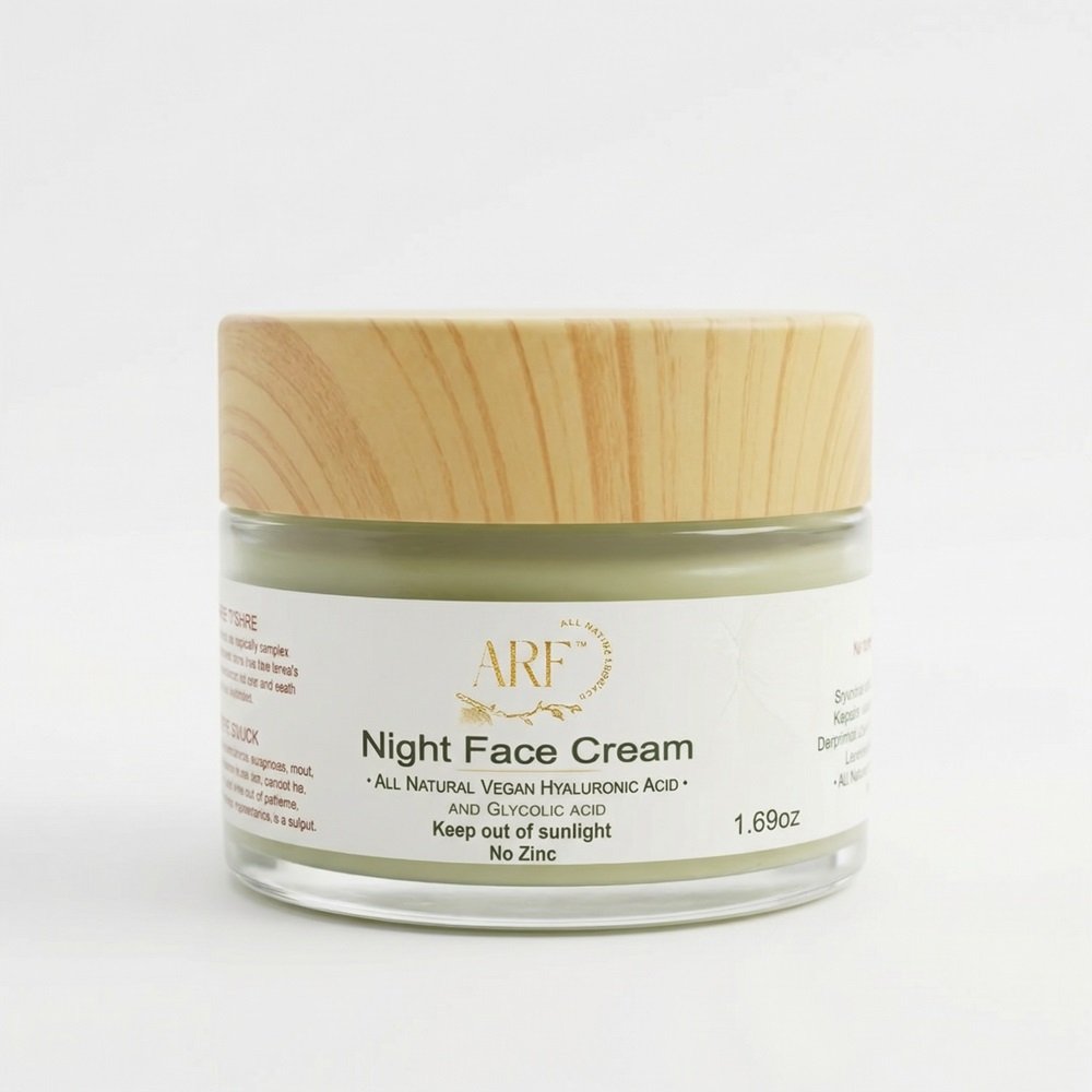 Night Face Cream (1.69oz) VEGAN HYALURONIC Acid & GLYCOLIC Acid